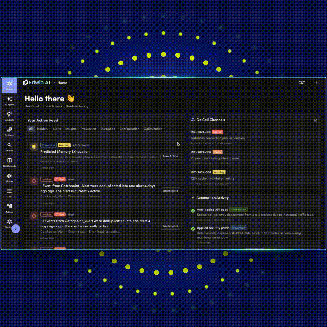 Edwin AI intelligence loop animation
